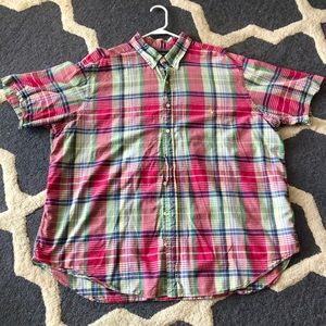 Polo button down madras plaid